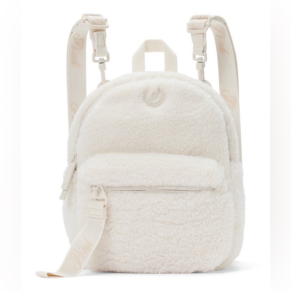 PINK Victoria’s Secret Cream Sherpa Mini Backpack- NWT main image 4